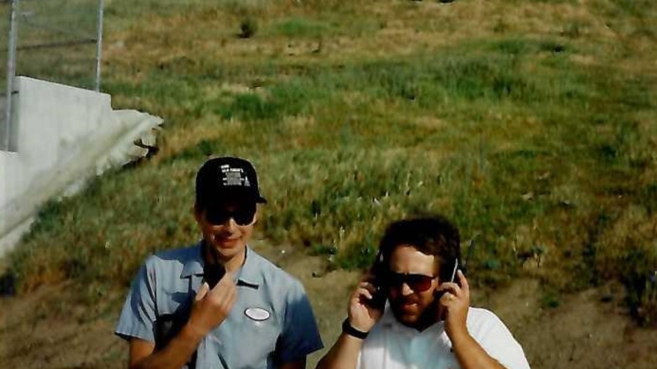 0003a-Album1_1997_Q1_0002_Photo-Test-of-new-Fam-Radio-Svc-models-early-1997.-Clint-Bradford-David-Clocke-below-Norco-Repeater